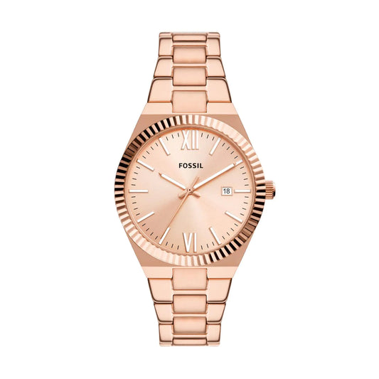 Fossil Womens Scarlette Quartz Stainless Steel Three-Hand Watch Color: Rose Gold (Model: ES5258)