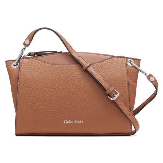 Calvin Klein Garnet Top Zip Crossbody Caramel One Size
