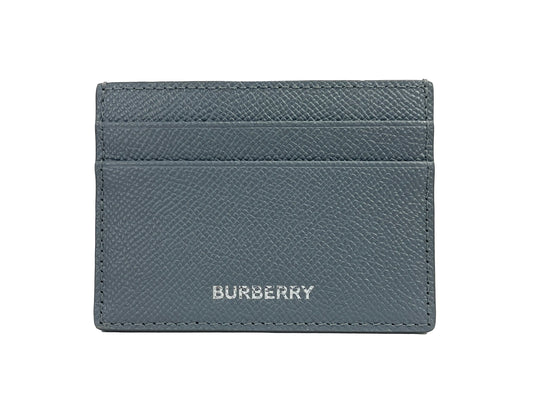 Burberry Sandon Grey Grained Leather Card Case Wallet