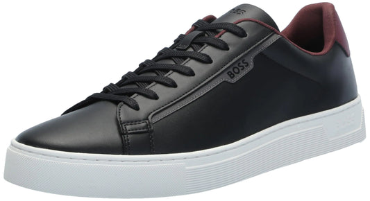 BOSS Rhys Cupsole Small Logo Sneaker Black Currant 8